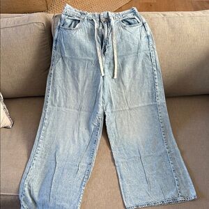 GAP Denim Drawstring Wide Leg Jeans
